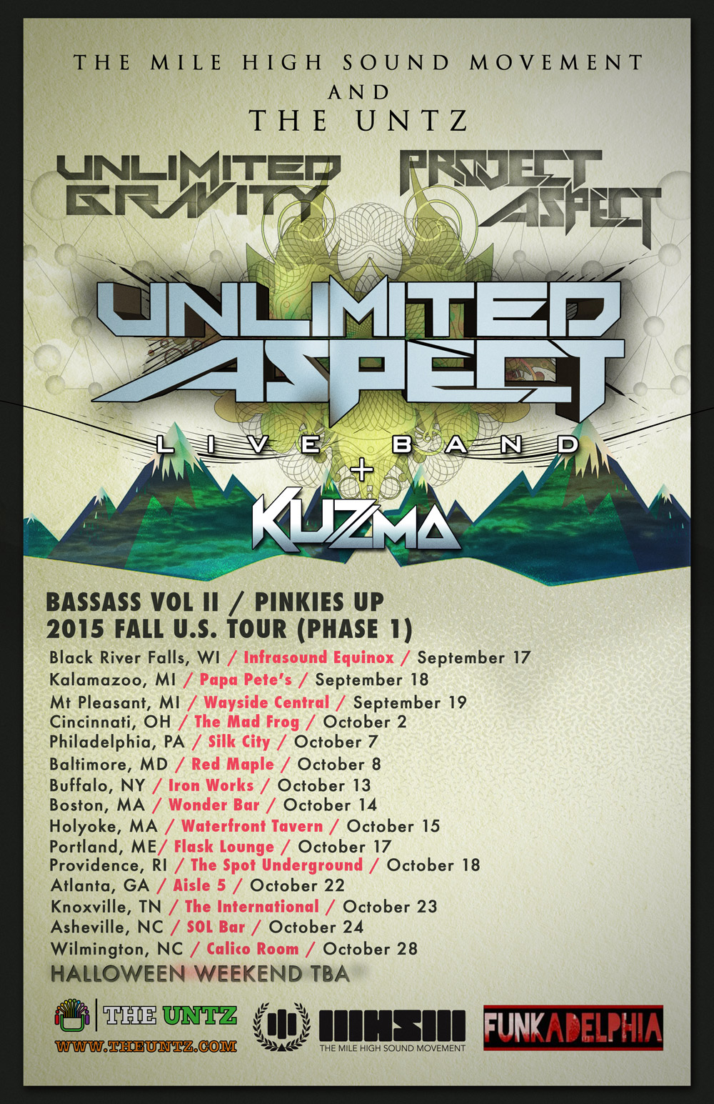 Unlimited Aspect live band tour