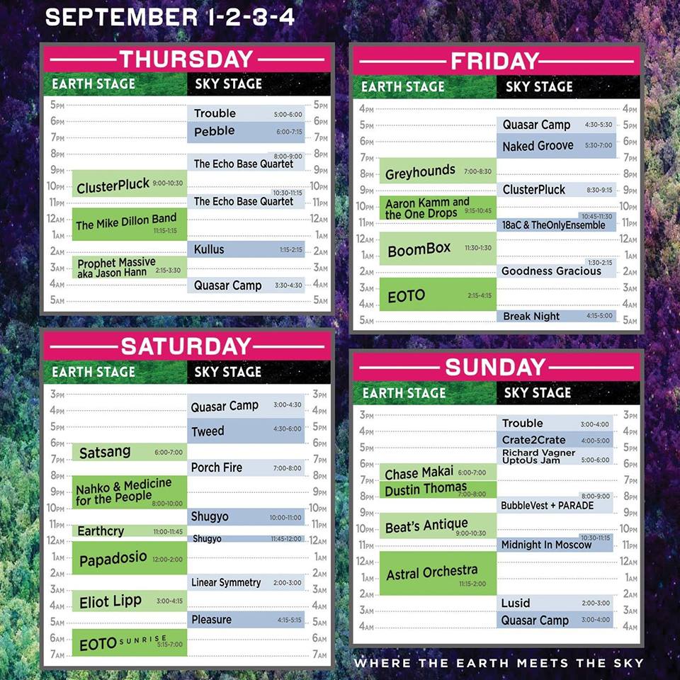 Astral Observatory schedule
