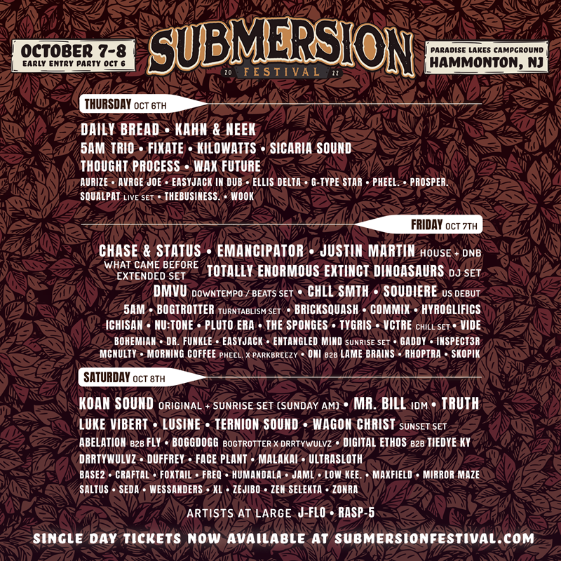 Submersion daily lineups