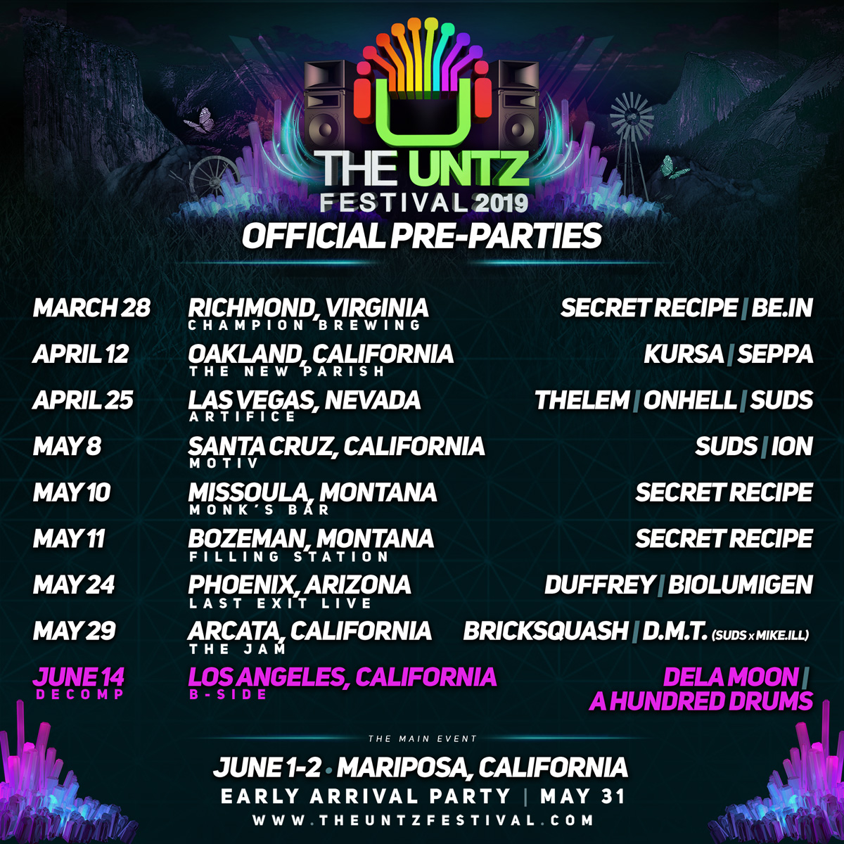 The Untz Festival 2019 Pre-Parties