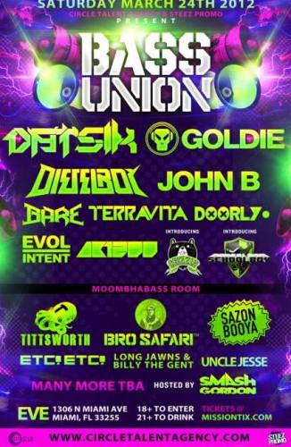 Bass Union ft. Datsik, Goldie + more @ Eve