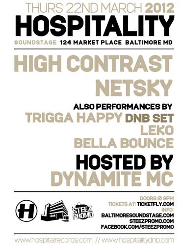 HIGH CONTRAST & NETSKY W/ MC DYNAMITE @ Baltimore Soundstage