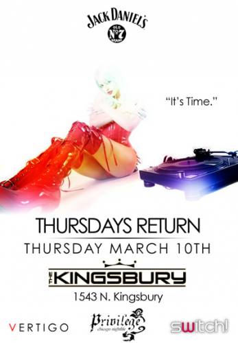 Thursdays at Kingsbury Hall Chicago - Join the Night!