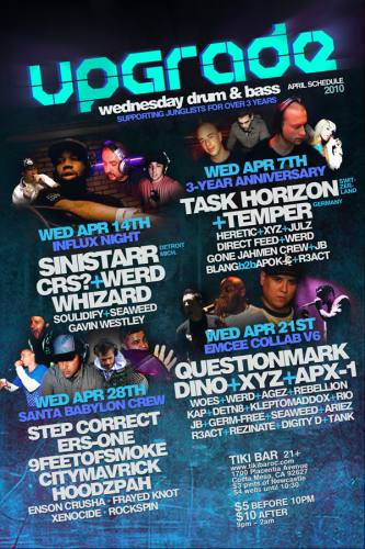 SINISTARR, CRS?, WHIZARD @ UPGRADE this wednesday