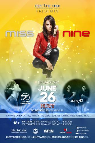 Electric Mix Presents Miss Nine @ Roxy Nightclub