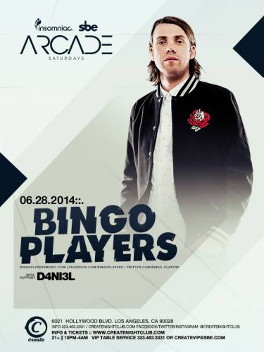 ARCADE SATURDAYS- Bingo Players at Create Nightclub