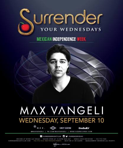 Max Vangeli @ Surrender Nightclub (09-10-2014)