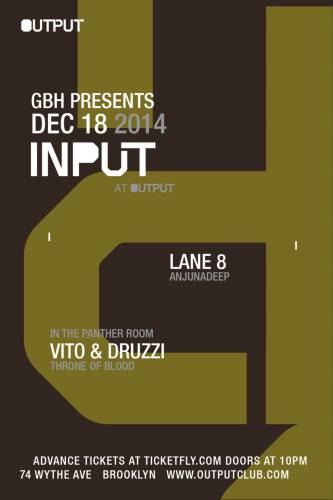 INPUT | Lane 8 and Vito & Druzzi in the Panther Room 