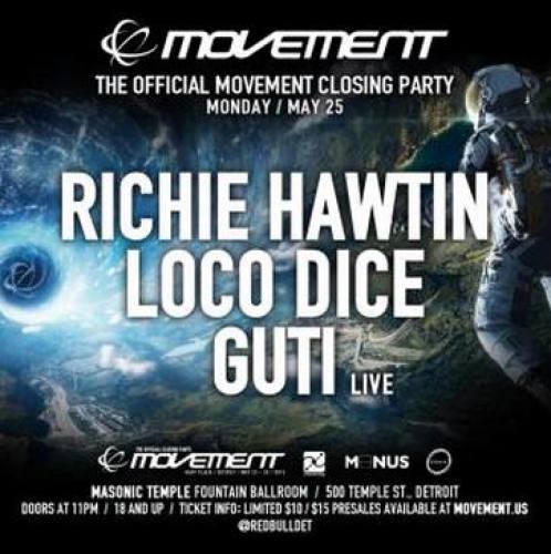 The Official Movement Closing Party w/ Richie Hawtin @ Masonic Temple