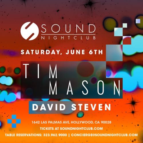 Sound Nightclub presents Tim Mason & David Steven