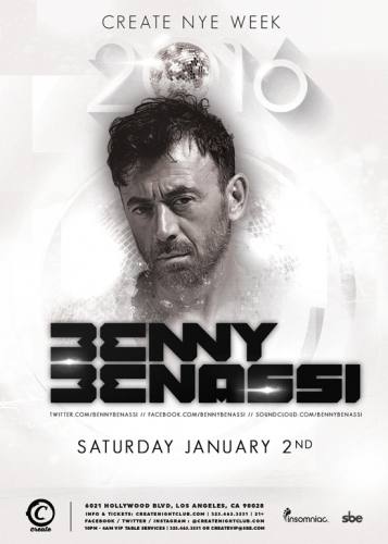 Benny Benassi @ Create Nightclub (01-02-2016)