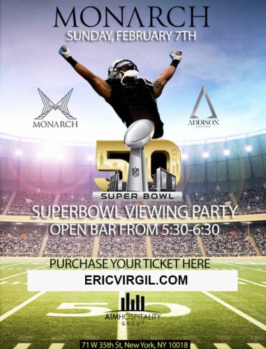 Super Bowl Sunday Viewing Party at the Monarch Rooftop NYC : Sunday Funday