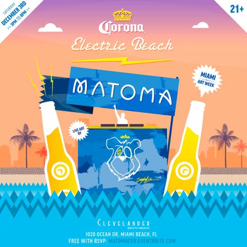 Corona Electric Beach Art Week Feat. Matoma and Art By King Saladeen
