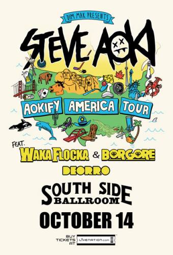 Steve Aoki w/ Waka Flocka Flame & Borgore @ South Side Ballroom