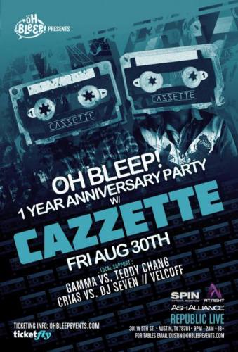 Cazzette @ Republic Live - Oh Bleep 1 Year Anniversary