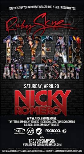Nicky Romero @ Ruby Skye (04-20-2013)