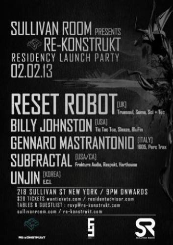 Sullivan Room Presents: Re-Konstrukt :: Reset Robot